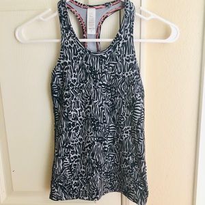 Zebra print size 7 girls ivivva workout tank top